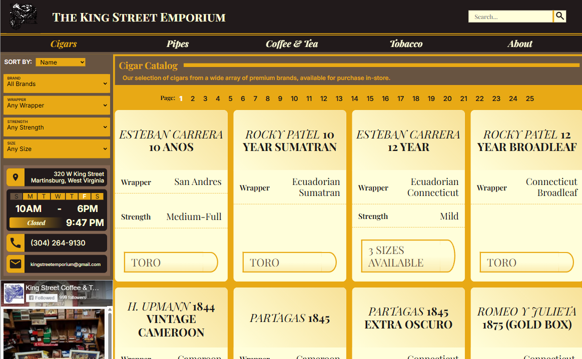 The King Street Emporium Website website screenshot